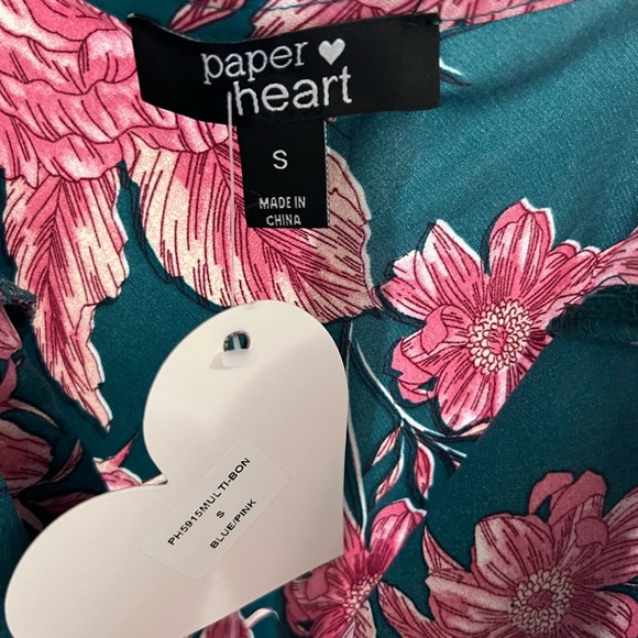 Paper Heart Revolve Boho Floral Green Slip Dress NWT - Picture 2 of 4